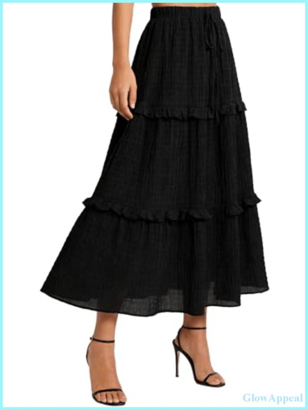 Boho Renaissance Maxi Skirt Flowy A-Line Women's Elastic Waist